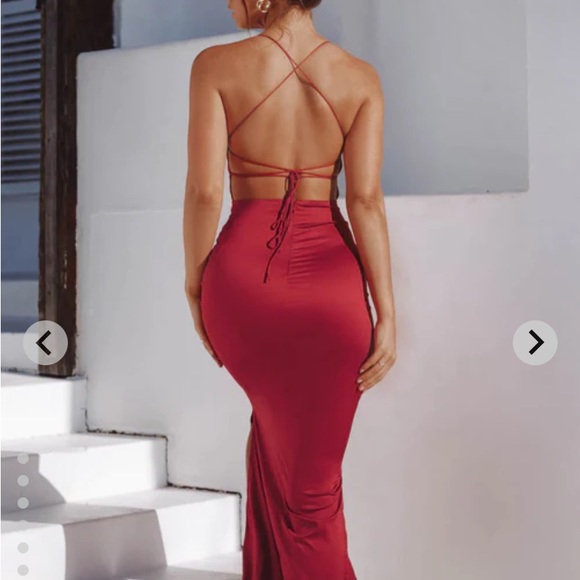 RUBY RED FORMAL DRESS - Picture 4 of 4